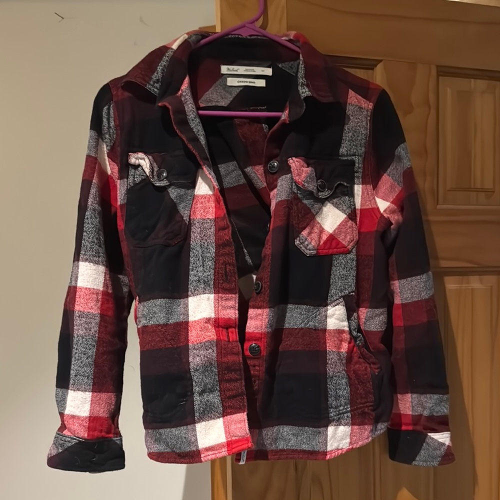 Red and Black Plaid Jacket Woolrich Oxbow Bend